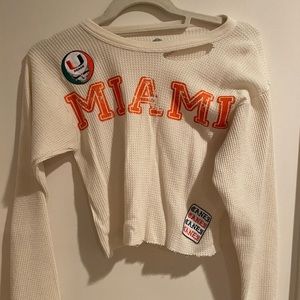 Custom University of Miami waffle shirt cropped